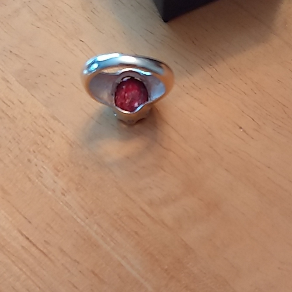 Ruby Sterling Silver Statement Ring Size 7.5 - Picture 7 of 8